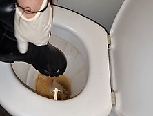 Cleaning Nasty Toilet In Rubber