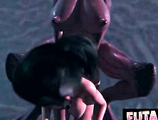 Futa3Dx - Futa Final Boss Demon Fucks Brunette Rough