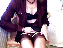 Shemale Roleplay Scene With Trans Woman In Sexy Lingerie And Stockings