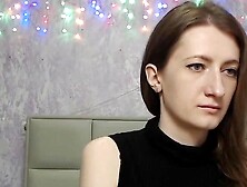 Amateur brunette flashes tit on webcam show