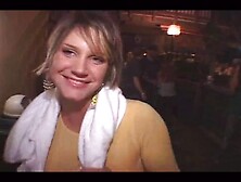 Trainer Laurah liked showing her tits in public