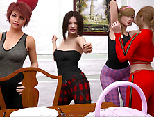 Enjoying time with the ladies at Dusklight Manor