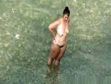 Chubby Nudist Woman With Hairy Pussy