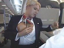 Stewardess makes his cock feel good