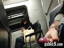 Flashing Cock On The Train