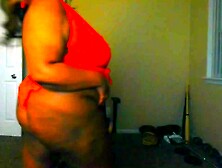 Cute Curvy Fat Woman In Her Red Lingerie,  Streamate Web-Cam Model Trina Foxx