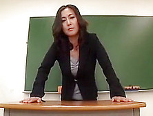 Provocative Oriental Teacher Drops Her Panties And Fingers