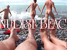 Nudist Beach – Nude Young Couple At Beach,  Naked Teen Couple