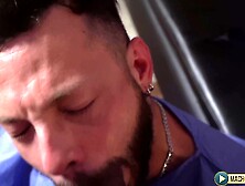 Mistress forces Viktor Roms huge cock down a submissive bottoms hole - Mistress Bonbons Dungeon