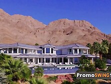 Topless swinger girls at wild pool party