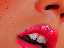 Dark haired German chick pleasing her trimmed pussy with her favorite dildo