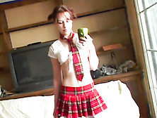 Teenie In Schoolgirl Uniform Gets Moist Cunt Licked & Dicked