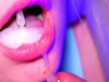 Oral job close up Cum in throat