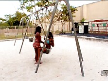 Ebony lesbian with fine ass loving her juicy pussy licked