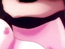 Blonde anime babe in a double-ended position with a smile