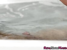 Massaging babe with jugs fuck