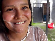 BIG BUT BRUNETTE WITH A BEAUTIFUL FACE SUCKS COCK WITH A SMILE AND SWALLOWS ALL THE CUM