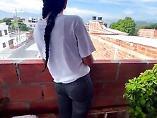 Training a strange brunette hair fitness model with a consummate body.  Spanish porn