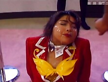 Adorable Japanese stewardess girl takes allot of bukkake