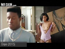 Ebony Teen Chick Undresses And Walks Naked Toward Shy Boy.