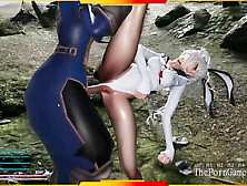 Bunny cosplay girl enjoys some outdoor fun while gaming in Sword X Hime