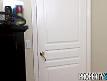 Breasty Brunette hair Savannah Sixx Assents to Screw Broke Roommate for Rent - Large Natural Titties & Cum on Butt