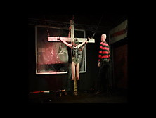 Fetish Performance Crucified Skinhead Girl Birdx