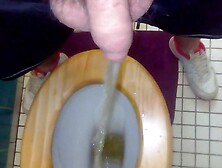 Solo Male Piss On Toilet