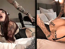 Bubble Butt Redhead Queen in Nylon Stockings Fucks /