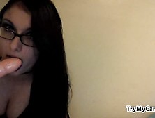 Babe Sucks Dildo At Trymycam. Com