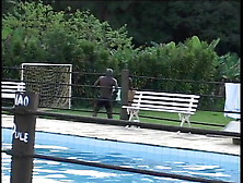 Young Cocksucker Sucks And Fucks Black Cock By The Pool