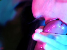 Colorful Close-Up Blowjob