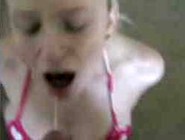 Blonde Busty Amateur Swallows Cum