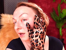 Lengthy Leather Gloves and Oily Face.  ASMR.  SFW movie scene.