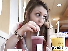 Teen Girl Being Naughty At McDonalds