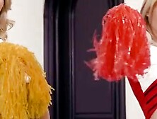 Deadpool bangs blonde on camera in different poses