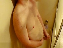 Horny Daddy Masturbating In The Shower While Home Alone.  Huge Cum Shot.