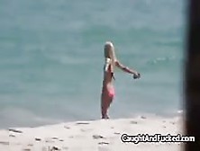 Fingering Micro Bikini Beach Babe