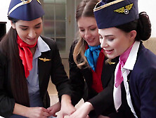 Moona Snake,  Rebecca Volpetti,  and Jenny Doll get fucked by tattooed stud