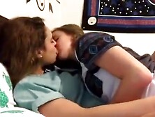 Blonde teen And Brunette Play Dirty Lesbian Games (18+)