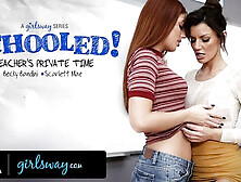 GIRLSWAY Busty Teacher Becky Bandini Gets Caught By student 18+ While Fingering Herself