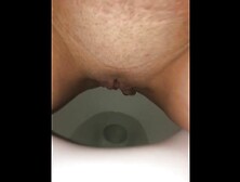 Husbands POV / Close up of Wife peeing in the toilet just before Lovemaking