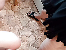 Three dorm mates masturbate their pussies in a risky way in the shared kitchen