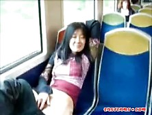 Asian Milf Masturbates Pussy In The Train