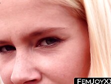FemJoyXXX. com - Lovely teen blonde with small curves beach tease