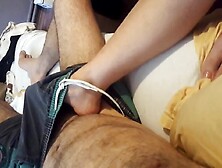 Ex-Wife give turf job, huge size foot while watching tv. Cfnm