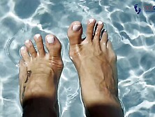 Ukrainian Goddess's Sexy Feet By The Pool