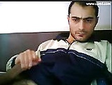 Naughty Dude Choking The Chicken Via Webcam