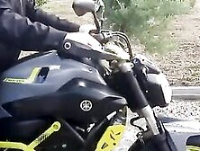 A Client Gives A Massage With His Motorcycle Until He Ejaculates,  Sperm On The Front