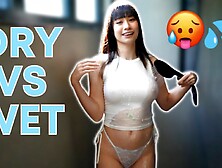 How See Through Is It? 4K Wet Vs Dry Transparent T-Shirt And Panties Try On Haul With Elixir Elf